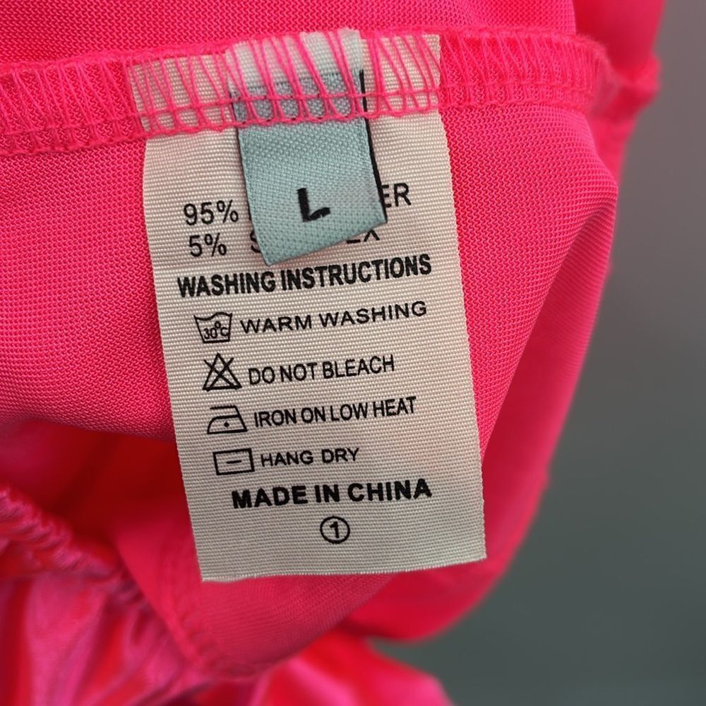 3For$20 Hot Pink Satin Bodysuit NWOT size Large - Picture 4 of 5